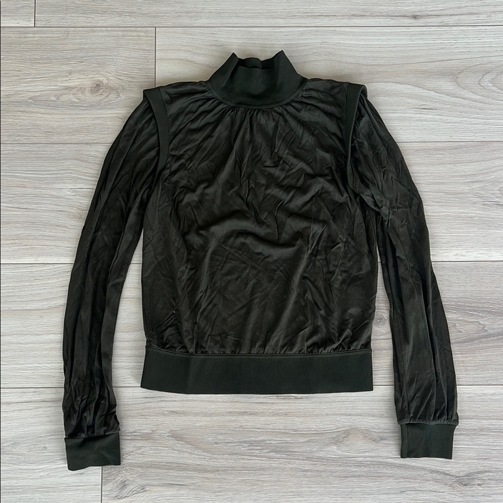 Theory Olive Green Long Sleeve Top